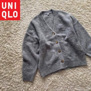 ユニクロ(UNIQLO)の【美品】ユニクロ　ブークレ　ニットカーディガン　長袖　ドルマン　ビッグシルエット(カーディガン)