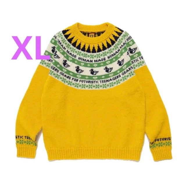 HUMAN MADE(ヒューマンメイド)のXLサイズ DUCK JACQUARD KNIT SWEATER メンズのトップス(ニット/セーター)の商品写真