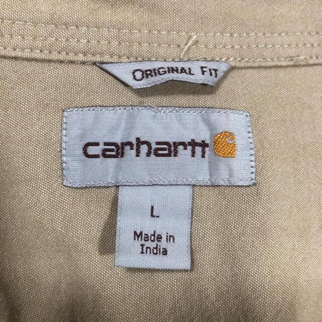 carhartt(カーハート)の『刺繍ロゴ』90s 古着 カーハート シャツ ベージュ BDシャツ メンズのトップス(シャツ)の商品写真
