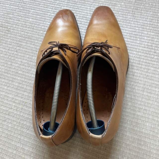 サントーニ　santoni レザー　シューズ　茶色　サイズ7  同色ベルト付 1