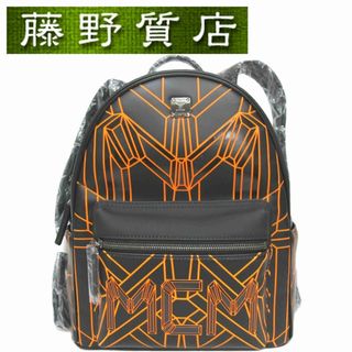 エムシーエム(MCM)の（未使用）エムシーエム MCM  ポリアミド バックパック 黒×オレンジ MUK5ABI02BS001 バイオニック 8191(リュック/バックパック)