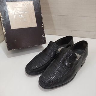 クリスチャンディオール(Christian Dior)のクリスチャンディオール　ドレスシューズ　24.5㎝　黒　レザー　IJ57(ローファー/革靴)