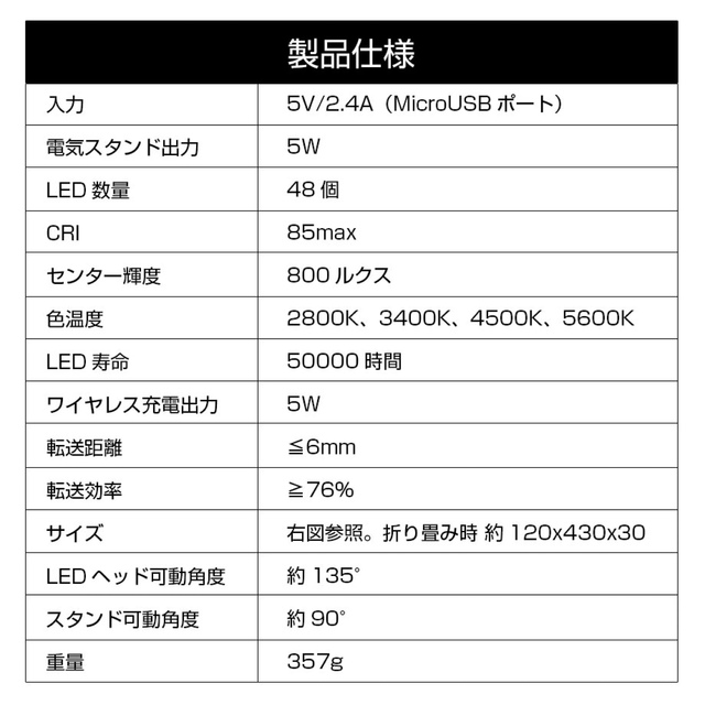 デスクライト LED  インテリア/住まい/日用品のライト/照明/LED(テーブルスタンド)の商品写真