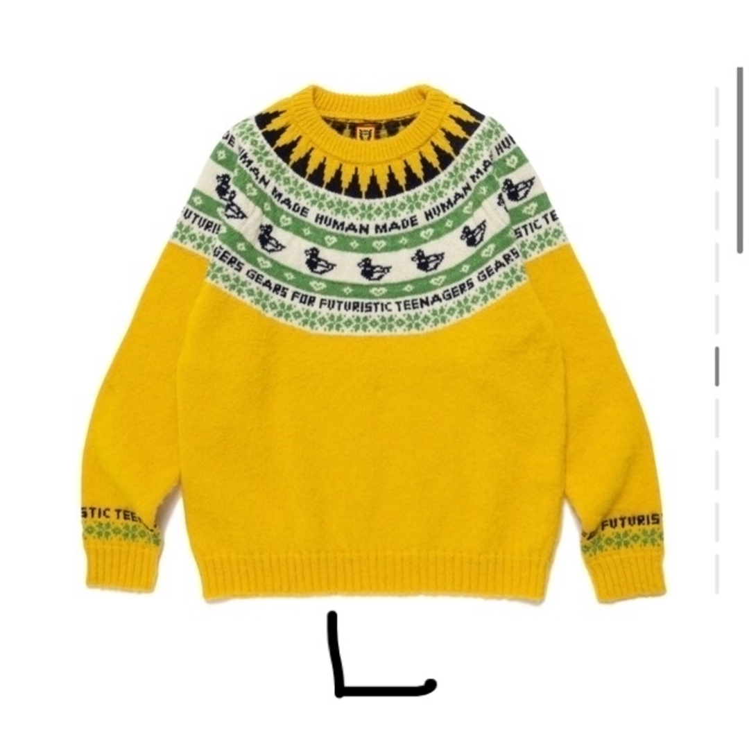 HUMAN MADE(ヒューマンメイド)のHUMAN MADE DUCK JACQUARD KNIT SWEATER L メンズのトップス(ニット/セーター)の商品写真