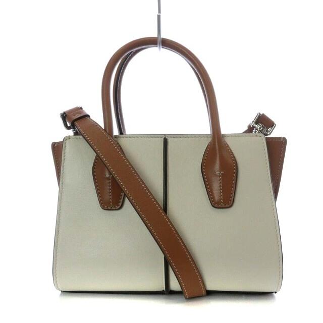 男女兼用 - TOD'S トッズ 茶色 白 2way ショルダーバッグ ハンドバッグ