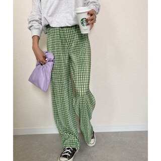 アイスー(i-SOOK)の来月末まで！Check pleated pants / チェックプリーツパンツ(カジュアルパンツ)