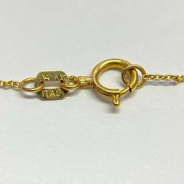 14金 ストーンカメオネックレス パール アンティーク調 44.5cm Y字
