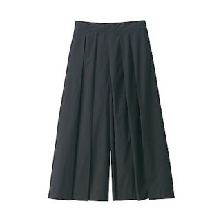 ムジルシリョウヒン(MUJI (無印良品))のストレッチ高密度織りはかまパンツ　黒(その他)