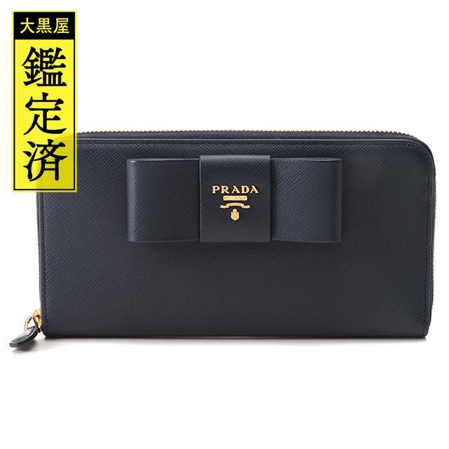 最大12%OFFクーポン PRADA - プラダ リボン ラウンド長財布 1ML506