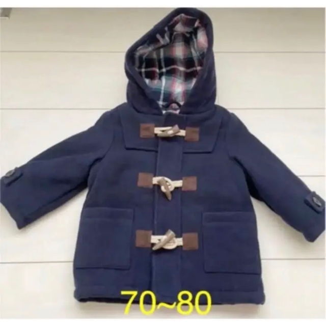 ZARA KIDS(ザラキッズ)の70～80サイズ　Pコート　ネイビー　厚手　美品！！　ジョンルイス キッズ/ベビー/マタニティのベビー服(~85cm)(ジャケット/コート)の商品写真