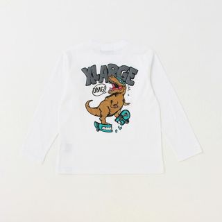 エクストララージ(XLARGE)の新品　タグ付き　XLARGE KIDS スケボー恐竜長袖Tシャツ　130(Tシャツ/カットソー)