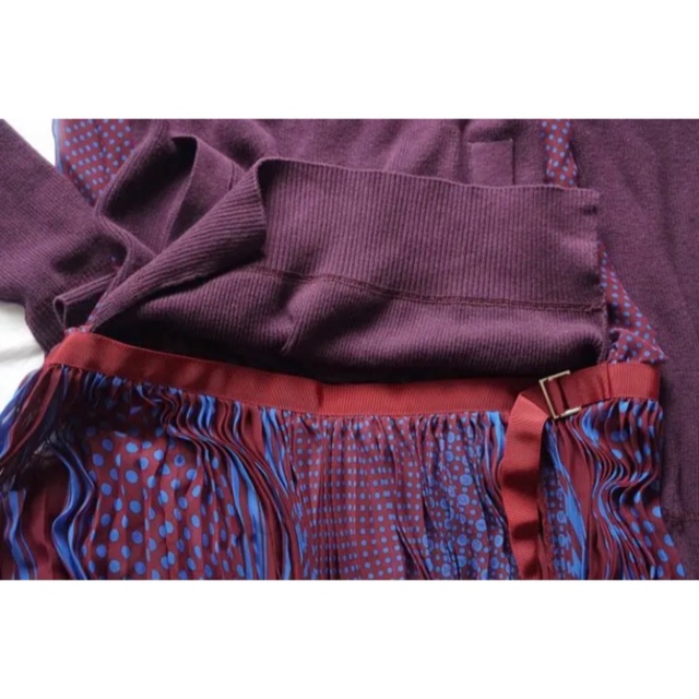 sacai ニットドッキングワンピース カシミヤ混 sacai ニットドッキングワンピース カシミヤ混