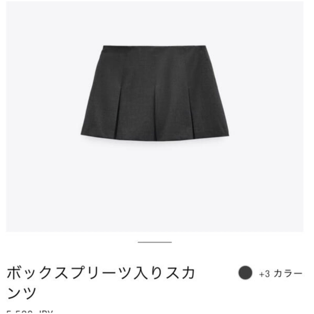 ZARA  ボックスプリーツ入りスカンツ