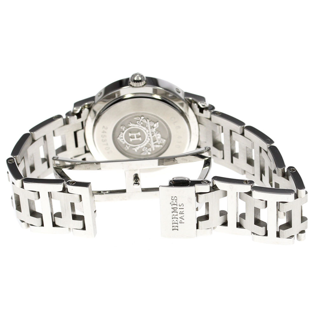 ☆訳あり ★箱付き【HERMES】エルメス クリッパー デイト CL6.410 クォーツ ボーイズ_717802【ev20】