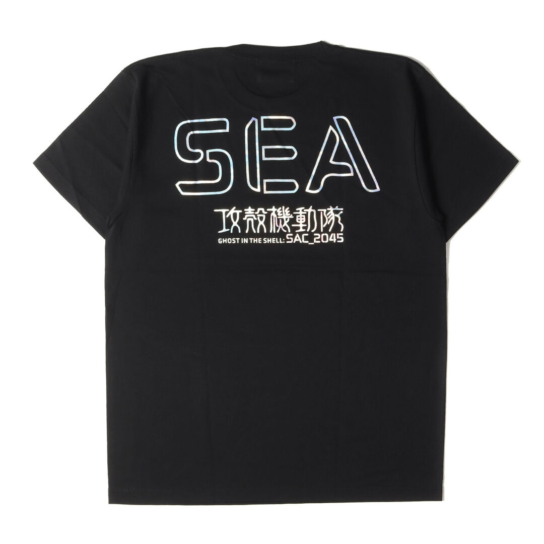 WIND AND SEA ウィンダンシー Tシャツ 攻殻機動隊 SAC_2045 草薙素子&バトー クルーネックTシャツ 22AW ブラック 黒 L  トップス コラボ カットソー 半袖 【メンズ】