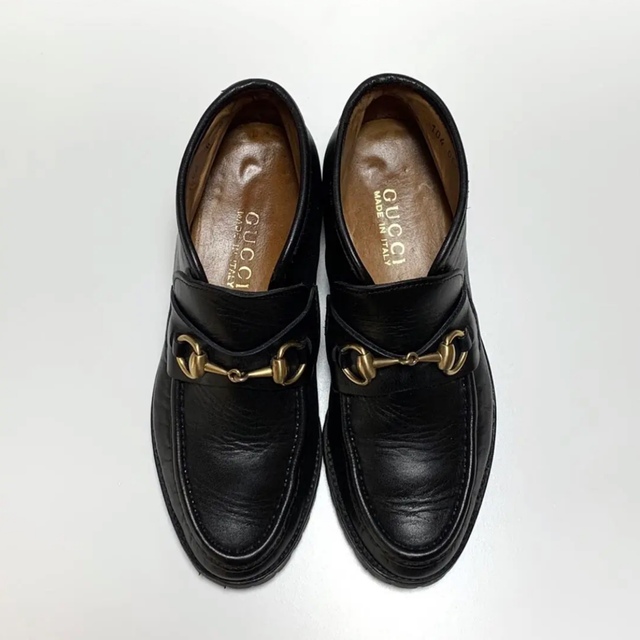 ☆良品 グッチ GUCCI ホースビット レザー ショートブーツ 黒