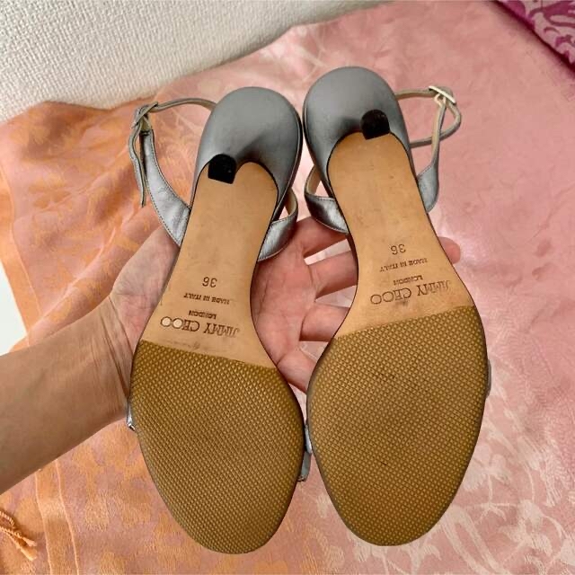 JIMMY CHOO - JIMMYCHOO ジミーチュウ36 バックストラップ シルバー