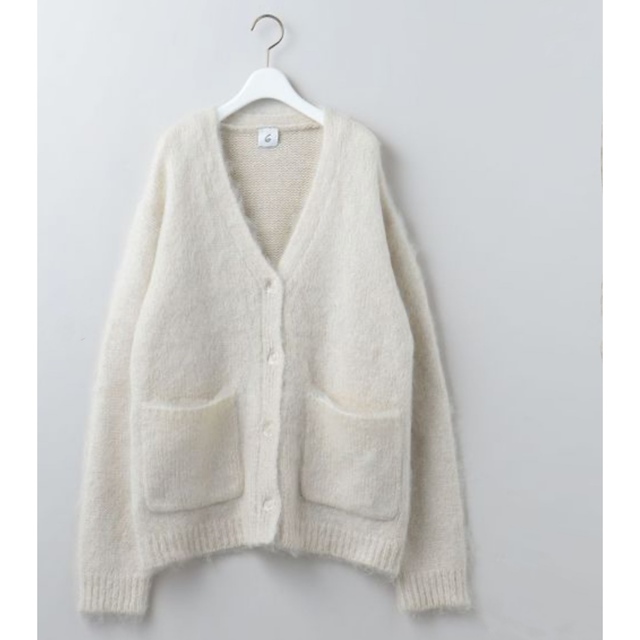 レディース6(ROKU)MOHAIR SHAGGY V NECK CARDIGAN