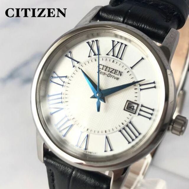 ステンレス鋼ベルト素材【新品】CITIZEN シチズン エコドライブ ソーラー 青針 レディース腕時計