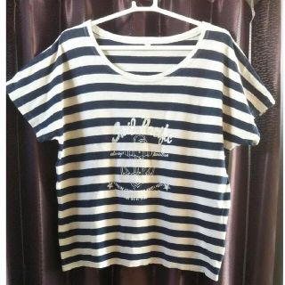 イオン(AEON)のTシャツ(ボーダーマリン)Mサイズ(Tシャツ(半袖/袖なし))