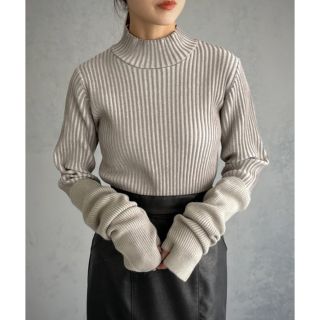 シップス(SHIPS)の&g'aime★High neck rib knit・グレージュ★新品未使用(ニット/セーター)