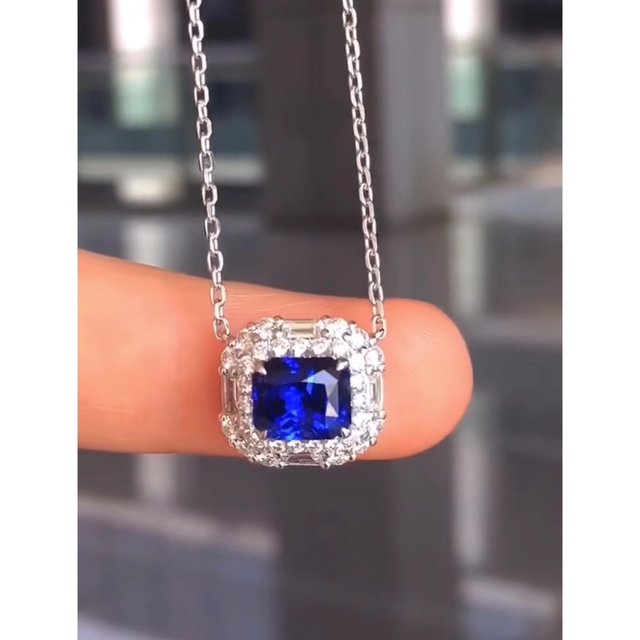 ⭐天然 ロイヤルブルーサファイア ダイヤ  ネックレス k18 2.04ct