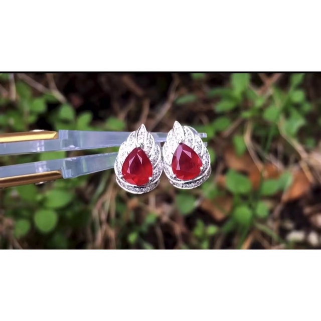 ⭐天然 ルビー ダイヤモンド ピアス k18 1.38ct 魅了 noxcapital.de