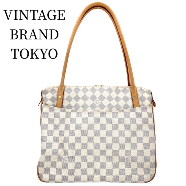 プレミアム
 VUITTON) LOUIS VUITTON バッグ（グレー/灰色系）の ルイヴィトン PM トートバッグ VUITTON(ルイ・ヴィトン) ダミエアズール LOUIS ダミエ・アズール ヴィトン(LOUIS フィジェリPM トータリー ダミエ・アズール ハンドバッグ 肩掛け 鞄 かばん N41176 ホワイト 白 ゴールド金具 レディース 定番 美品【品】 バッグ