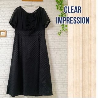 クリアインプレッション(CLEAR IMPRESSION)の最終お値下げシフォンブラックワンピース(ひざ丈ワンピース)