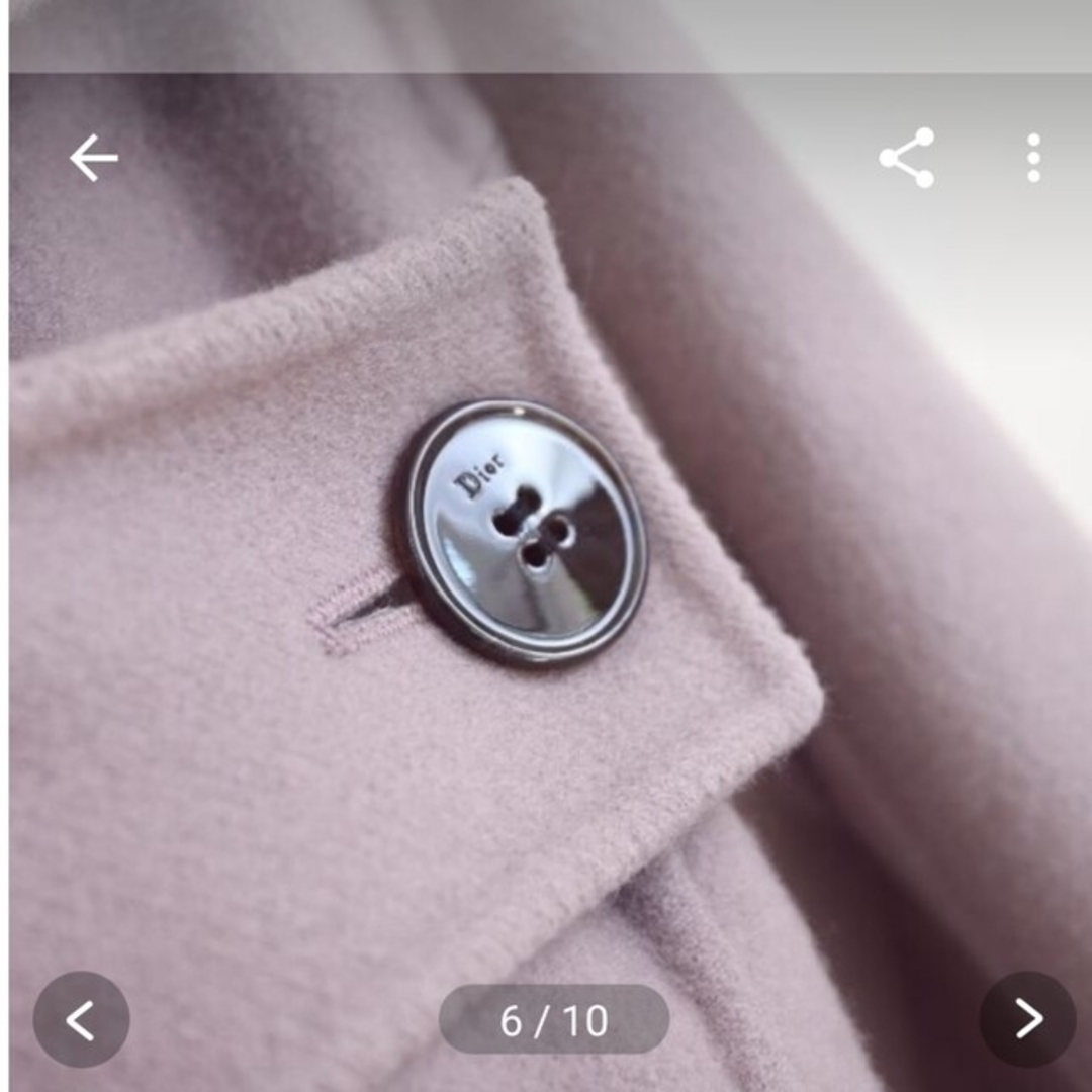 Christian Dior(クリスチャンディオール)のChristian Dior　最新タグ　希少予約完売品　カシミヤコート　ピンク系 レディースのジャケット/アウター(ロングコート)の商品写真