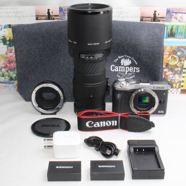 ❤️予備バッテリー付き❤️CANON EOS M6 超絶望遠400mmレンズ