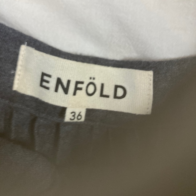 エンフォルド　enfold プリーツ　スカート　ウール　ミモレ　グレー 2