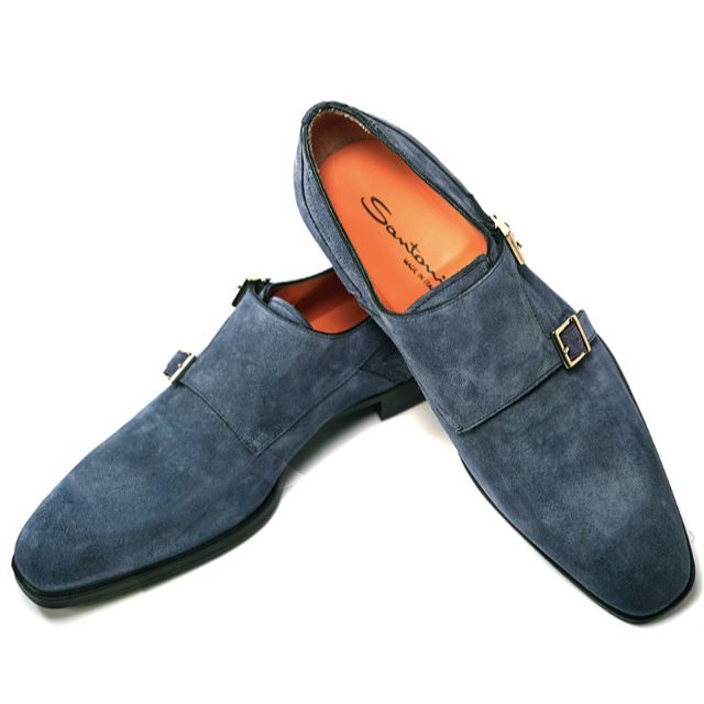 新品 サントーニ SANTONI ダブルモンクスウェードレザーシューズ 9 新品 サントーニ SANTONI ダブルモンクスウェードレザーシューズ 9
