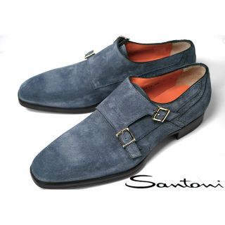 サントーニ(Santoni)の新品 サントーニ SANTONI ダブルモンクスウェードレザーシューズ 9(スリッポン/モカシン)