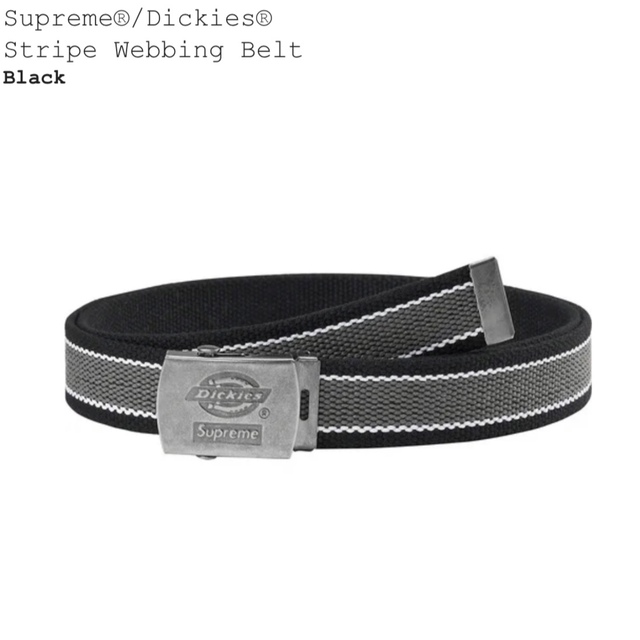 黒 Supreme Dickies Stripe Webbing Belt