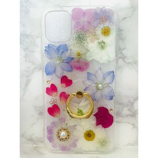 全機種対応 iPhoneケース 押し花ケース 押し花 ケース 花 Android(スマホケース)