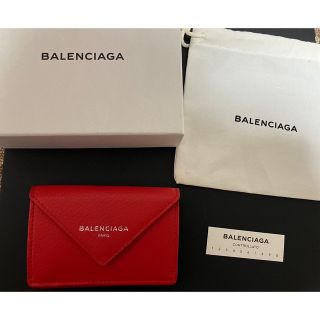 バレンシアガ(Balenciaga)のにゃん助様ご専用　バレンシアガ ペーパーミニウォレット　赤　レッド　旧ロゴ(財布)