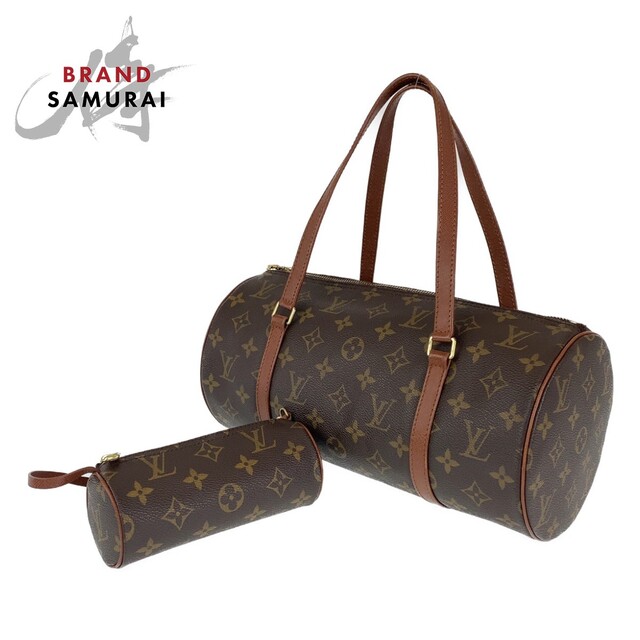 上品】 ルイヴィトン VUITTON LOUIS 美品 VUITTON LOUIS モノグラム 305854 レディース 【中古】 親子バッグ  ポーチ付き M51385 レザー PVC ブラウン パピヨン ハンドバッグ