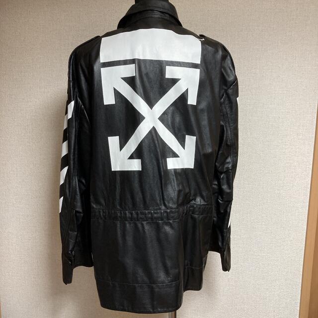 OFF-WHITE(オフホワイト)のoffwhite アロープリントレザージャケット レディースのジャケット/アウター(ライダースジャケット)の商品写真