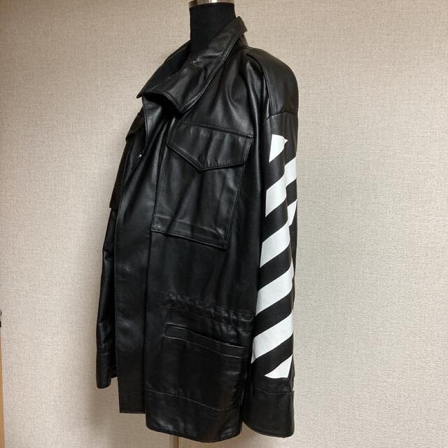 OFF-WHITE(オフホワイト)のoffwhite アロープリントレザージャケット レディースのジャケット/アウター(ライダースジャケット)の商品写真