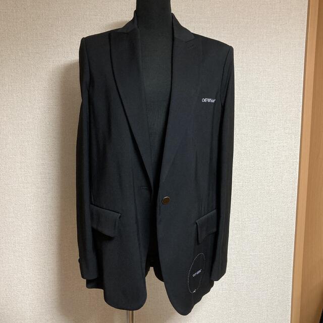 最も優遇の OFF-WHITE - offwhiteロゴプリントテーラードジャケット