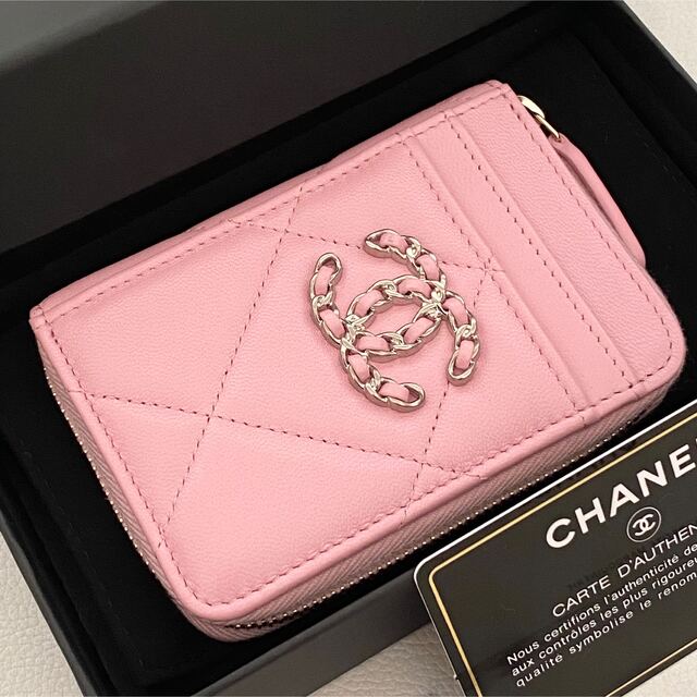 CHANEL シャネル ミニ財布 コインパース カードケース ピンク 19 新品