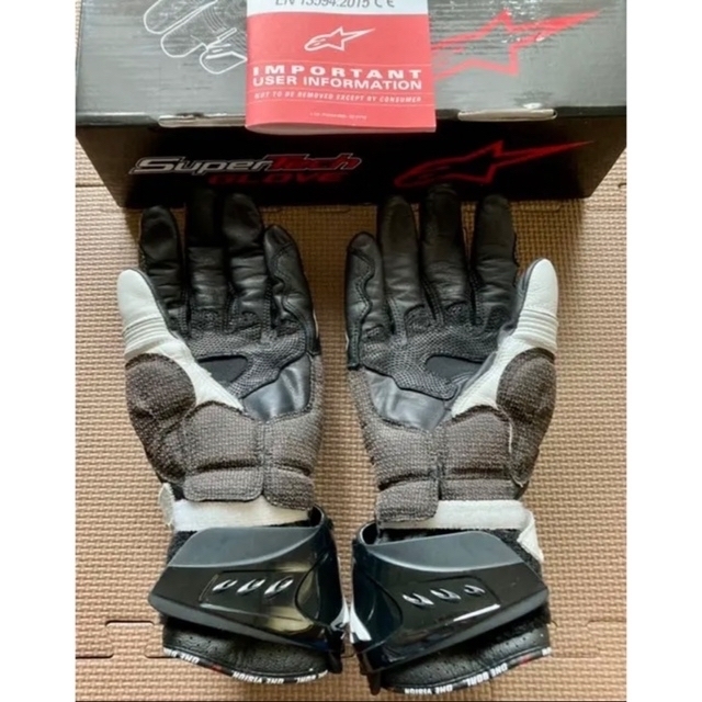 再再販！ アルパインスターズ:SUPERTECHGLOVE12BLACKWHITE2XLサイズグローブ alpinestars  アルパインスターズグローブ春夏秋