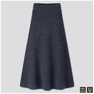 ユニクロ(UNIQLO)の★UNIQLOU メランジフレアスカート Lサイズ 未使用(ロングスカート)