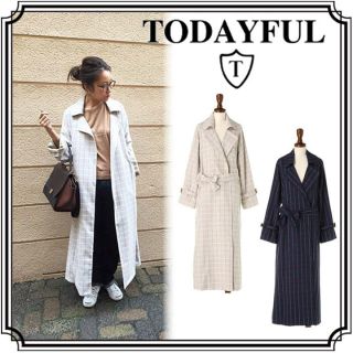 トゥデイフル(TODAYFUL)の新品 todayful チェックロングトレンチコート(トレンチコート)