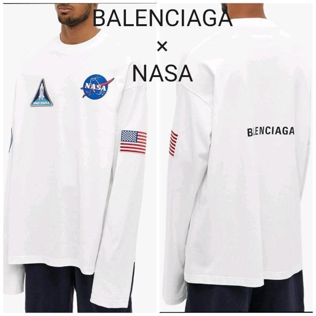 Balenciaga(バレンシアガ)の【新品】BALENCIAGA×NASA 希少　ビッグサイズ　ワッペン長袖Tシャツ メンズのトップス(Tシャツ/カットソー(七分/長袖))の商品写真