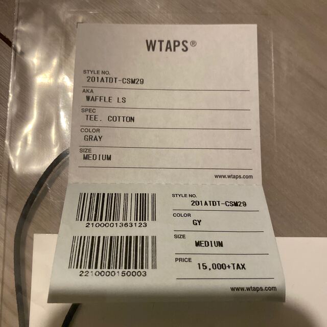 WTAPS 20SS WAFFLE LS  グレー Mサイズ 4