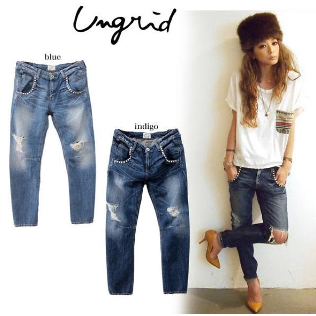 Ungrid❤スタッズサルエルデニム26