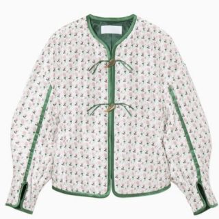 マメ(mame)の20SS mame kurogouchi小花柄シルクジャケットサイズ2 おまけ付(ノーカラージャケット)