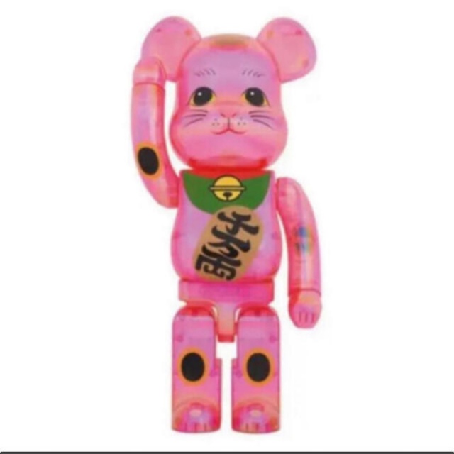 BE@RBRICK 招き猫 桃色透明メッキ 1000％